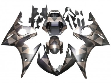2006-2009 Yamaha YZF R6S Motorcycle Fairings - Grey Matte Black Geometric Australia