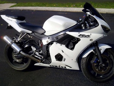 2006-2009 Yamaha YZF R6S Motorcycle Fairings - White Black Decals Australia