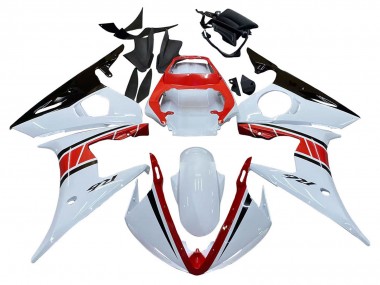 2006-2009 Yamaha YZF R6S Motorcycle Fairings - White Red Glossy Black Australia