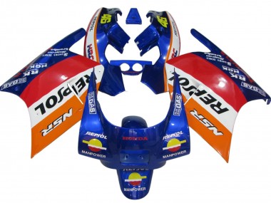 1988-1989 Honda NSR250R Motorcycle Fairings - Orange White Red Blue Repsol Australia