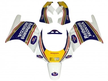 1988-1989 Honda NSR250R Motorcycle Fairings - White Yellow Blue Rothmans Australia