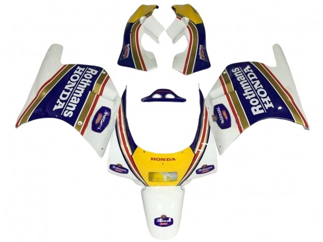 1988-1989 Honda NSR250R Motorcycle Fairings - White Yellow Blue Rothmans Australia