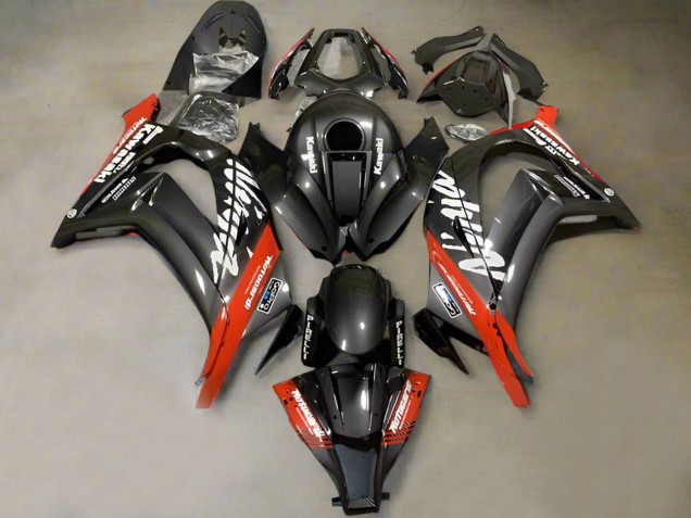 2011-2015 Kawasaki ZX10R Motorcycle Fairings - Faux Carbon Fiber Red White Australia