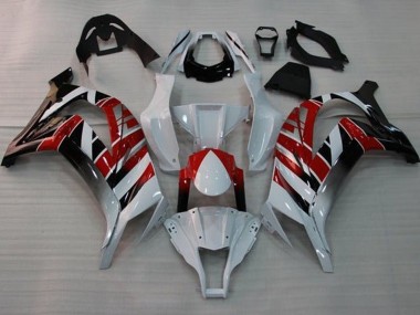2011-2015 Kawasaki ZX10R Motorcycle Fairings - White Red Black Stripe Australia