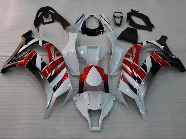 2011-2015 Kawasaki ZX10R Motorcycle Fairings - White Red Black Stripe Australia