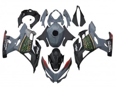 2018-2024 Kawasaki Ninja 400 Motorcycle Fairings - Grey Black Red Honeycomb Australia