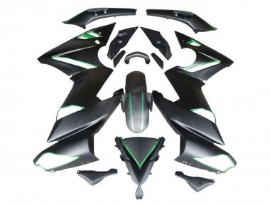 2009-2011 Kawasaki Ninja 650 EX650 Motorcycle Fairings - Matte Black Green Stripe Australia