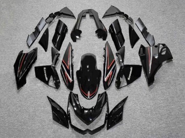 2010-2013 Kawasaki Z1000 Motorcycle Fairings - Glossy Black Red Stripe Australia