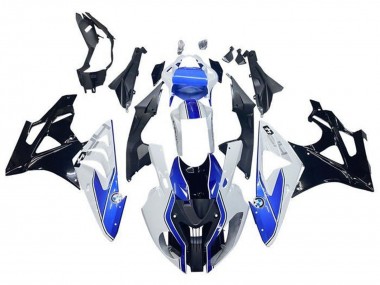 2009-2014 BMW S1000RR Motorcycle Fairings - White Blue Glossy Black HP Australia