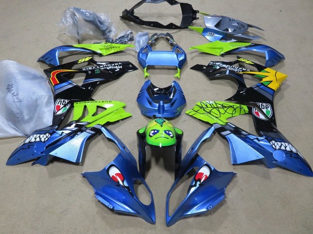 2009-2014 BMW S1000RR Motorcycle Fairings - Blue Green Black Shark Australia