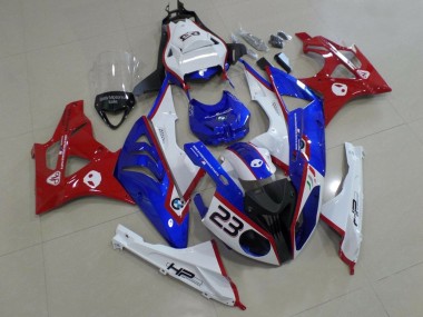 2009-2014 BMW S1000RR Motorcycle Fairings - White Red Blue HP Australia