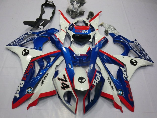 2009-2014 BMW S1000RR Motorcycle Fairings - White Red Blue GoldBet Australia