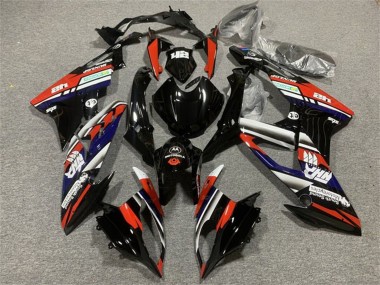 2015-2016 BMW S1000RR Motorcycle Fairings - White Red Blue Glossy Black Stripe Australia