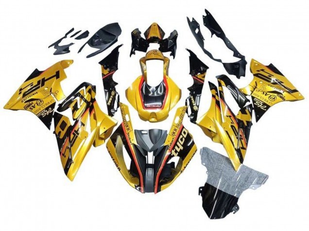 2015-2016 BMW S1000RR Motorcycle Fairings - Gold Black Tyco Australia