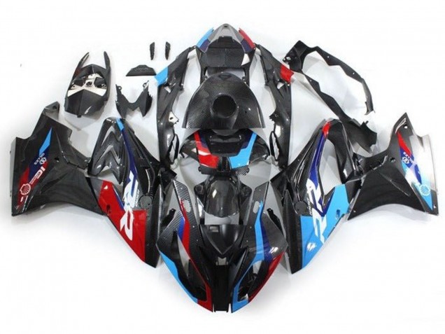 2017-2018 BMW S1000RR Motorcycle Fairings - Blue Red Faux Carbon Fiber Australia