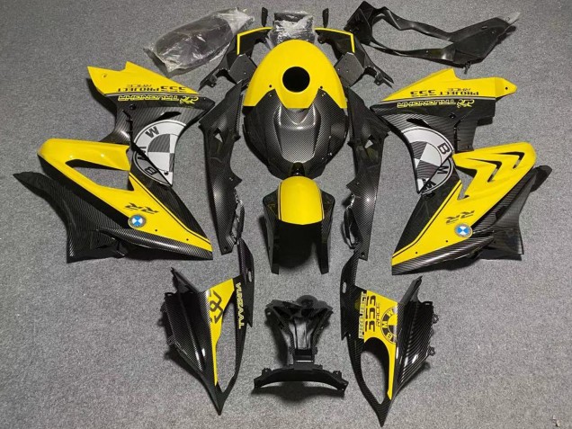 2017-2018 BMW S1000RR Motorcycle Fairings - Yellow Faux Carbon Fiber Australia