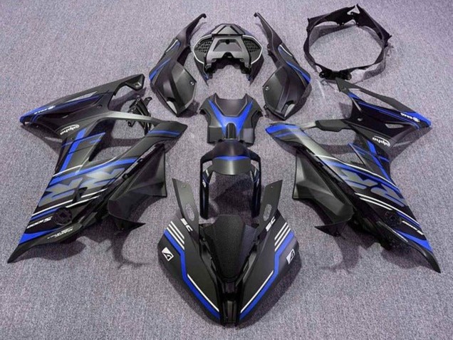 2019-2022 BMW S1000RR Motorcycle Fairings - Matte Black Blue White Stripe Australia