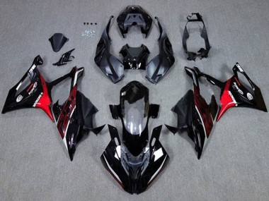 2019-2022 BMW S1000RR Motorcycle Fairings - Black Dark Red Red Australia