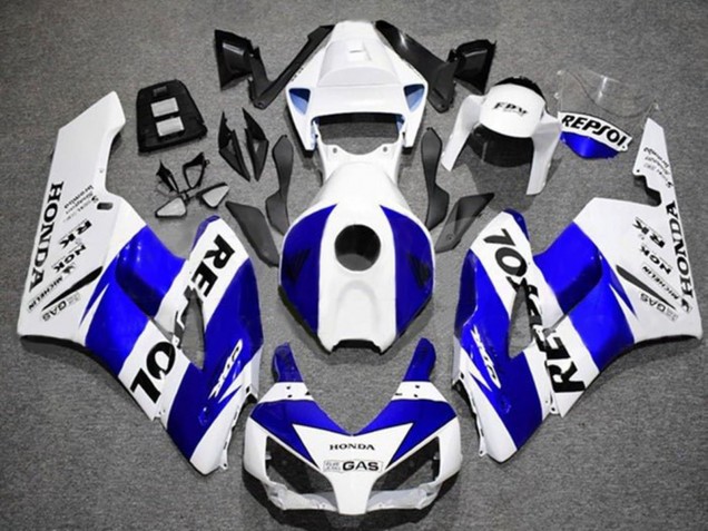 2004-2005 Honda CBR1000RR Motorcycle Fairings - White Blue Black Repsol Australia