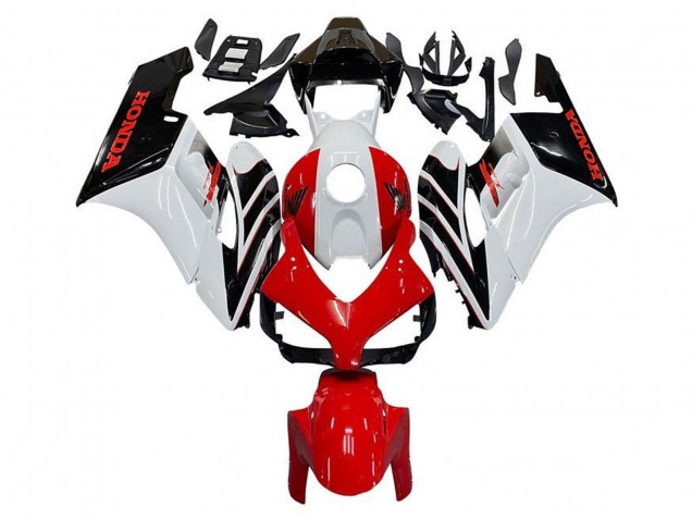 2004-2005 Honda CBR1000RR Motorcycle Fairing - White Red Glossy Black Stripe Australia