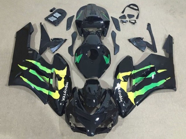 2004-2005 Honda CBR1000RR Motorcycle Fairings - Glossy Black Green Yellow Monster Australia