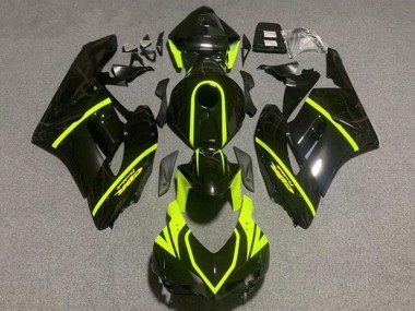 2004-2005 Honda CBR1000RR Motorcycle Fairings - Glossy Black High Viz Yellow Stripe Australia