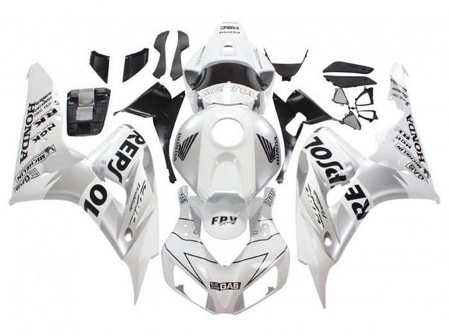 2006-2007 Honda CBR1000RR Motorcycle Fairings - White Silver Black Repsol Australia