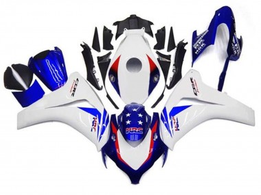 2008-2011 Honda CBR1000RR Motorcycle Fairings - White Red Blue Star HRC Australia