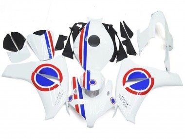 2008-2011 Honda CBR1000RR Motorcycle Fairings - White Red Blue Stripe Australia