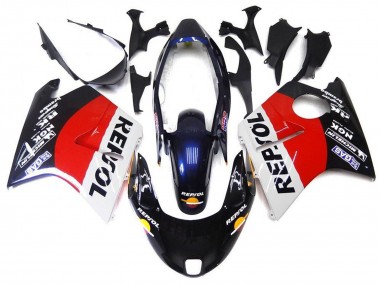 1996-2007 Honda CBR1100XX Blackbird Motorcycle Fairings - Red White Blue Glossy Black Repsol Australia