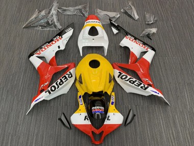 2007-2008 Honda CBR600RR Motorcycle Fairings - Yellow White Red Glossy Black Repsol HRC Australia