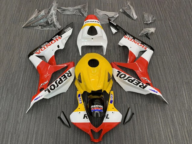 2007-2008 Honda CBR600RR Motorcycle Fairings - Yellow White Red Glossy Black Repsol HRC Australia