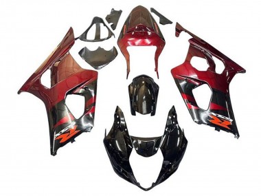 2003-2004 Suzuki GSXR 1000 Motorcycle Fairings - Red Glossy Black Australia