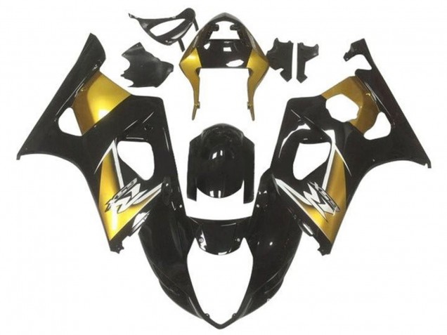 2003-2004 Suzuki GSXR 1000 Motorcycle Fairings - Gold Glossy Black Australia