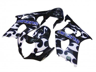 2003-2004 Suzuki GSXR 1000 Motorcycle Fairings - Black White Blue Tribal Australia