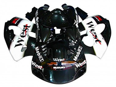 1996-2000 Suzuki GSXR 600 / GSXR 750 Motorcycle Fairings - Black White West Australia