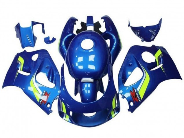 1996-2000 Suzuki GSXR 600 / GSXR 750 Motorcycle Fairings - Blue Yellow White Australia