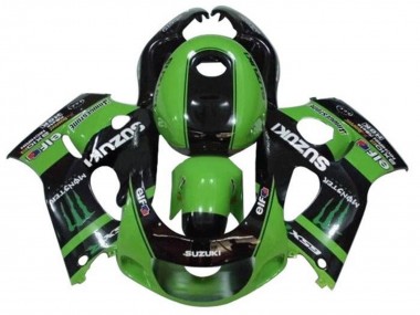 1996-2000 Suzuki GSXR 600 / GSXR 750 Motorcycle Fairings - Green Black Monster Australia