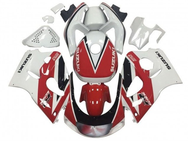 1996-2000 Suzuki GSXR 600 / GSXR 750 Motorcycle Fairings - Red White Black Stripe Australia