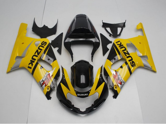 2001-2003 Suzuki GSXR 600 / GSXR 750 Motorcycle Fairing - Yellow Silver Glossy Black Australia