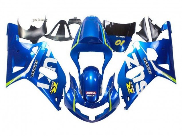 2001-2003 Suzuki GSXR 600 / GSXR 750 Motorcycle Fairings - Blue Yellow Green White Australia