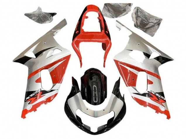 2001-2003 Suzuki GSXR 600 / GSXR 750 Motorcycle Fairings - Silver Red Glossy Black Australia