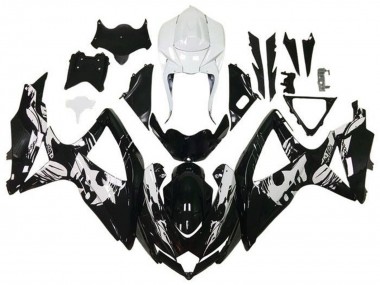 2008-2010 Suzuki GSXR 600 / GSXR 750 Motorcycle Fairings - White Glossy Black Leyla Australia