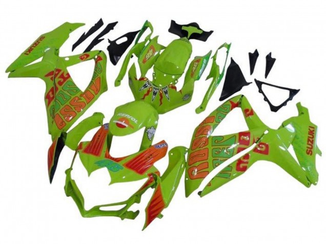 2008-2010 Suzuki GSXR 600 / GSXR 750 Motorcycle Fairings - Green Orange Rossi Australia