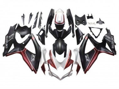 2008-2010 Suzuki GSXR 600 / GSXR 750 Motorcycle Fairings - White Red Matte Black Australia