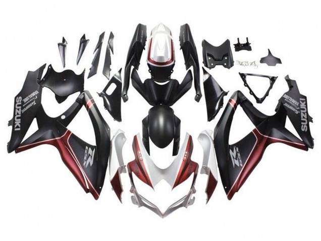2008-2010 Suzuki GSXR 600 / GSXR 750 Motorcycle Fairings - White Red Matte Black Australia