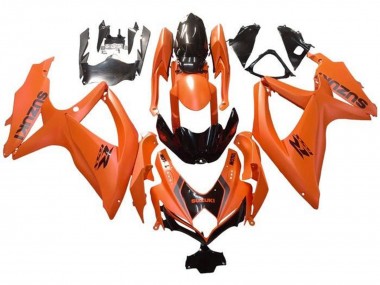 2008-2010 Suzuki GSXR 600 / GSXR 750 Motorcycle Fairings - Orange Glossy Black with Decal Australia