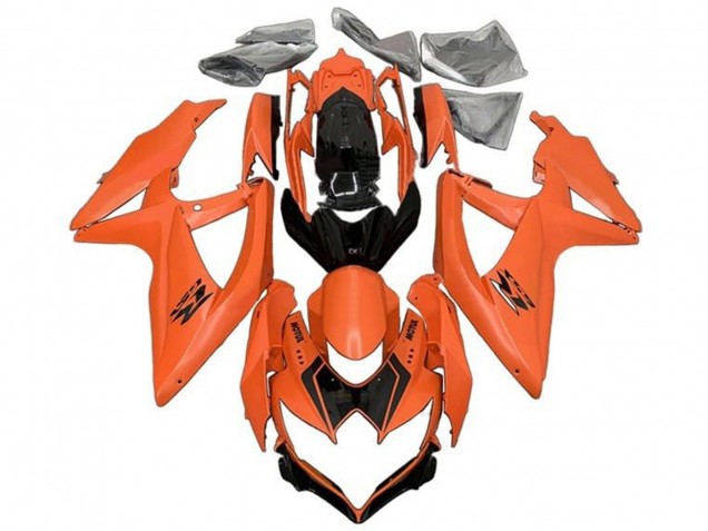 2008-2010 Suzuki GSXR 600 / GSXR 750 Motorcycle Fairings - Orange Glossy Black Australia