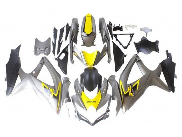 2008-2010 Suzuki GSXR 600 / GSXR 750 Motorcycle Fairings - Silver Yellow Black Australia