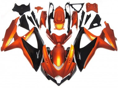 2008-2010 Suzuki GSXR 600 / GSXR 750 Motorcycle Fairings - Orange Black Australia